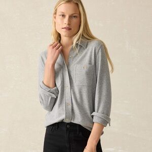 Faherty Legend Sweater Shirt Gray Medium